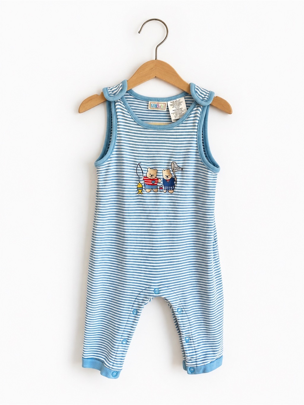 Vintage 90s McDonald’s McBaby Teddy Bear Fishing Romper 6-9M